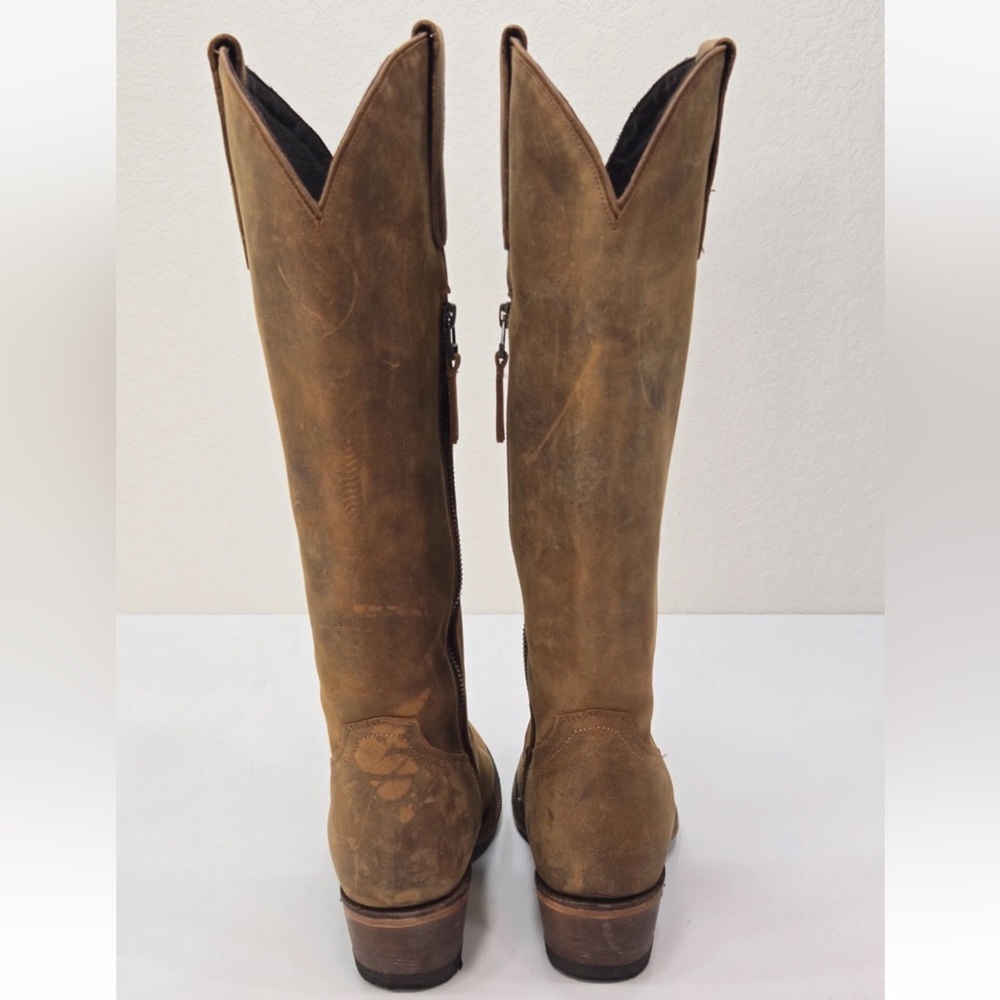 Lane Boots Plain Jane Brown Leather Western Tall Cowboy Size 9.5 Womens - Picture 7 of 11